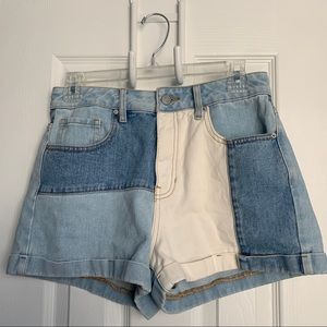 PACSUN PATCH WORK JEAN SHORTS
